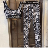 ​Buy Cheap Dolce & Gabbana DG Print Yoga Activewear Set 0709 Black 2024