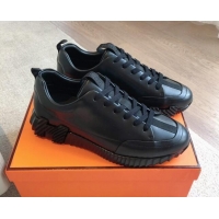 Best Price Hermes Jump sneakers in calfskin All Black 724006