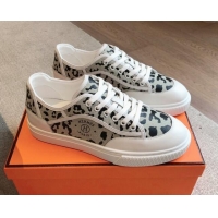 Good Looking Hermes Get Low-top Sneakers in Printed Leopard Canvas White 815001