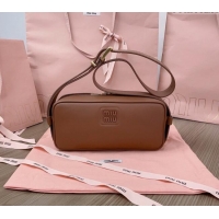 Promotional Miu Miu Calf Leather Shoulder Bag 5BC158 Brown 2024