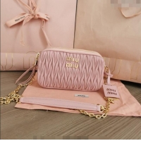 Top Quality Miu Miu Matelasse nappa leather mini-bag 5BP045 Light Pink 2024