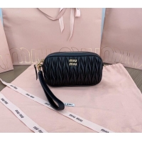 Traditional Specials Miu Miu Matelasse nappa leather pouch 5NE846 Black 2024