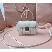 Best Price Miu Miu Matelassé nappa leather mini-bag 5BP083 White 2024