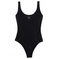 Super Quality Prada Triangle-logo Rhinestone-embellished Swimsuit PA5101 Black