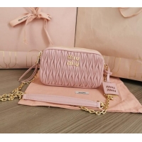 Buy Discount Miu Miu Matelassé nappa leather mini-bag 5BP045 Pink 2024