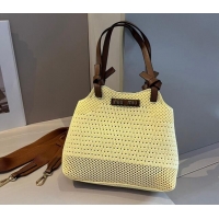 Buy New Cheap Miu Miu Crochet Top Handle bag 0402 Yellow 2024