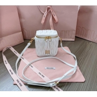 Pretty Style Miu Miu Matelassé Nappa Leather Micro Bag 5NR018 White 2024