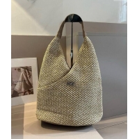 Reasonable Price Miu Miu Straw Hobo bag 0513 Khaki 2024