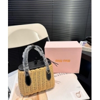 Traditional Specials Miu Miu Wicker Mini Basket bag 0618 Black 2024