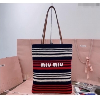 Big Discount Miu Miu Crochet Fabric Tote Bag 5BG248 Multicolor 2024