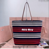 Promotional Miu Miu Crochet Fabric Tote Bag 5BG228 Multicolor 2024