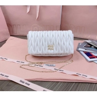 Pretty Style Miu Miu Matelasse Nappa Leather Chain Mini bag 5BP086 White 2024