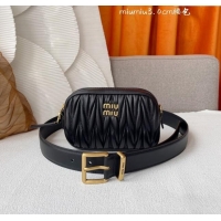 Top Grade Miu Miu Belt Bag 3cm M62511 Black 2024