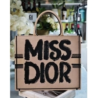 Buy Elegant Dior Large Book Tote bag in Beige and Black Miss Dior Graffiti Embroidery D1286 2024