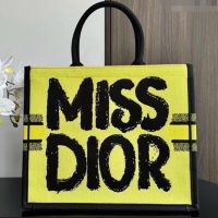 Original Cheap Dior Large Book Tote bag in Two-Tone Green and Blue Miss Dior Graffiti CD1286 2024