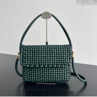 Grade Quality Bottega Veneta Swing Top Handle Bag in Intrecciato Leather 764073 Inkwell Green 2024