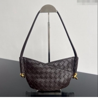 Sumptuous Cheap Bottega Veneta Mini Solstice Shoulder Bag in Intrecciato Leather 796378 Fondant Brown 2024