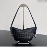 Market Sells Bottega Veneta Mini Solstice Shoulder Bag in Intrecciato Leather 796378 Black 2024