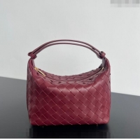 Well Crafted Bottega Veneta Mini Wallace Shoulder Bag in Intrecciato Soft Calfskin Leather 754443 Dark Red 2024