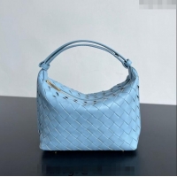 Top Design Bottega Veneta Mini Wallace Shoulder Bag in Intrecciato Soft Calfskin Leather 754443 Ice Blue 2024