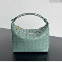 Buy New Bottega Veneta Mini Wallace Shoulder Bag in Intrecciato Soft Calfskin Leather 754443 New sauge Green 2024