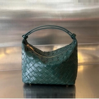 Super Quality Bottega Veneta Mini Wallace Shoulder Bag in Intrecciato Soft Calfskin Leather 754443 Emerald Green 2024