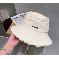 Buy Inexpensive Jacquemus Canvas Bucket Hat 0712 White 2023