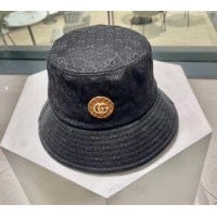 Free Shipping Gucci GG Canvas Bucket Hat with GG Patch 0712 Black 2023