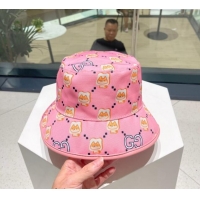 Top Design Gucci Animal Print Bucket Hat 0731 Light Pink 2023