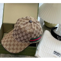 Most Popular Gucci GG Canvas Classic Baseball Hat with Web 1108 Beige 2023