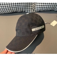 Best Product Gucci GG Baseball Hat with Siganture 1206 Black 2023