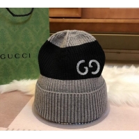 Famous Brand Gucci Knit Hat with Sequins GG 0131 Grey/Black 2024