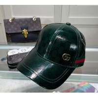 Super Quality Gucci GG Crystal Canvas Baseball Hat 760147 Green 2024