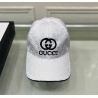 Best Price Gucci GG Canvas Baseball hat with Interlocking G 0301 White 2024