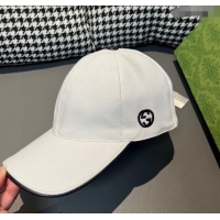 Top Design Gucci Canvas Baseball hat with Side Interlocking G 0301 White 2024