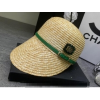 Top Grade Gucci Straw Hat with Crystals GG 0301 Green 2024