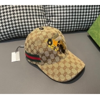 Hot Sell Cheap Gucci GG Canvas Baseball Hat with Bears 3016 Beige 2024