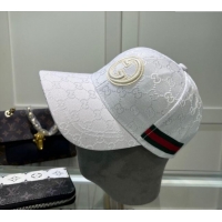 Well Crafted Gucci GG Canvas Baseball Hat with Interlocking G 040301 White 2024