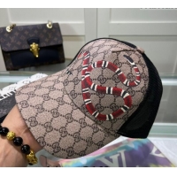 Cheapest Gucci GG Canvas Baseball Hat with Kingsnake Print 040301 Beige 2024