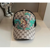 Market Sells Gucci GG Canvas Baseball Hat with Tiger 040302 Beige 2024