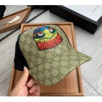 Grade Quality Gucci GG Canvas Baseball Hat with Eagle Print 0403 Beige 2024