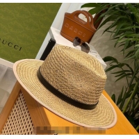 Low Cost Gucci Horsebit Straw Wide Brim Hat 0514 Black 2024