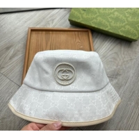 Buy Cheap Gucci GG Canvas Bucket Hat with Interlocking G 0514 White 2024