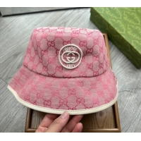 Best Price Gucci GG Canvas Bucket Hat with Interlocking G 0514 Pink 2024