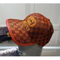 Top Grade Gucci GG Canvas Baseball hat with Interlocking G 0513 Orange 2024