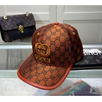 Top Grade Gucci GG Canvas Baseball hat with Interlocking G 0513 Orange 2024