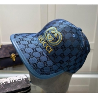 Pretty Style Gucci GG Canvas Baseball hat with Interlocking G 0513 Blue 2024