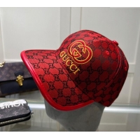 Buy Classic Gucci GG Canvas Baseball hat with Interlocking G 0513 Red 2024