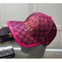 Trendy Design Gucci GG Canvas Baseball hat with Interlocking G 0513 Dark Pink 2024