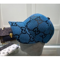 Luxurious Cheap Gucci Maxi GG Canvas Baseball Hat 051302 Blue 2024